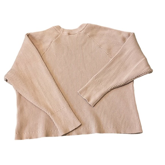 Vici Light Pink Ribbed Crew Neck Cropped Sweater - Picture 2 of 5